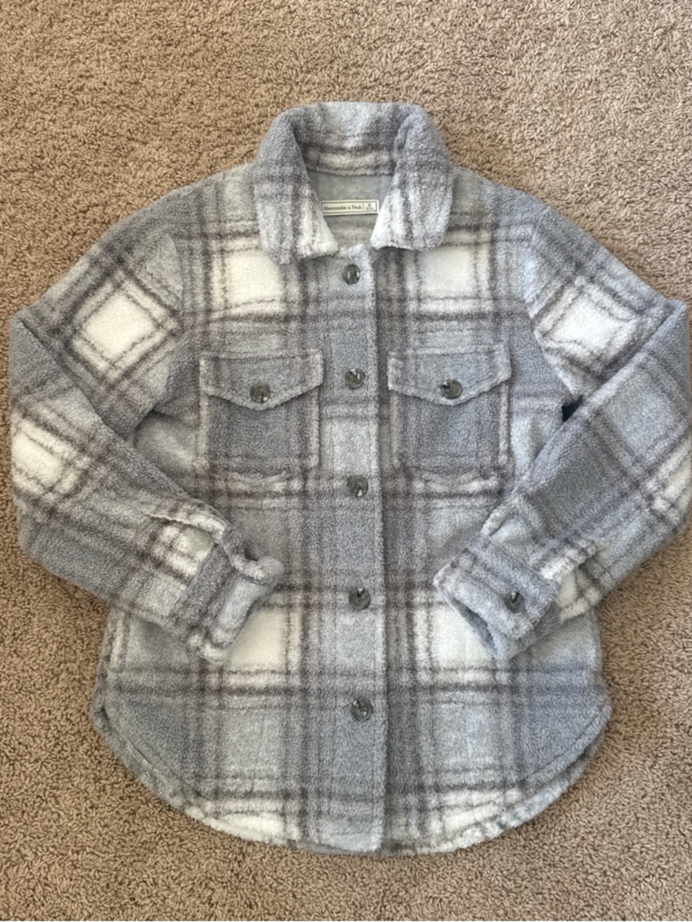 Abercrombie & Fitch plaid Sherpa shacket